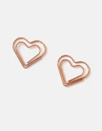 Rose gold heart paperclips as decorative wedding stationery accessory