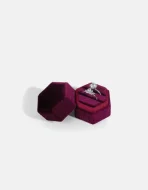 Velvet Hexagonal Ring Box - Image 5