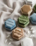 Velvet Hexagonal Ring Box - Image 2